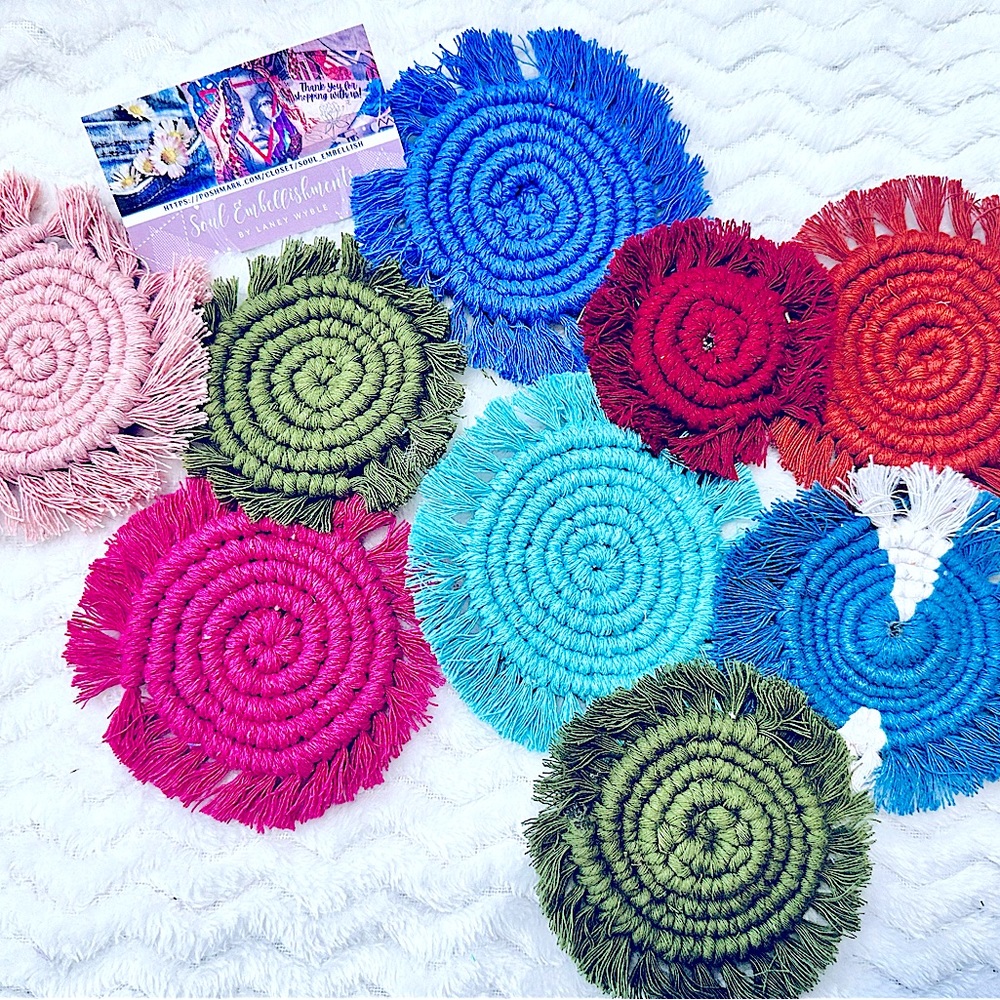 NEW: [5pc Set] Soul Embellishment’s Hand Woven Macrame Home Decor Magnets - Picture 5 of 16